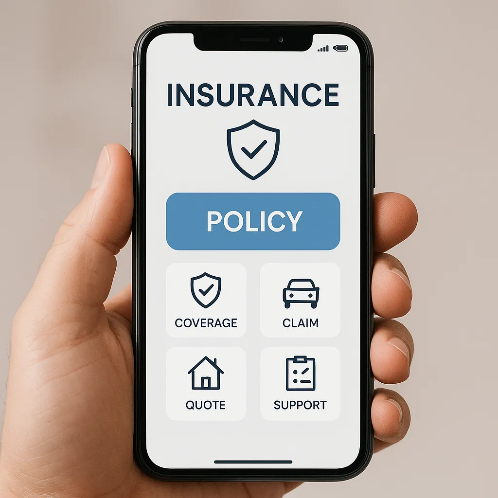Mobile phone with insurance app